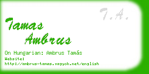 tamas ambrus business card